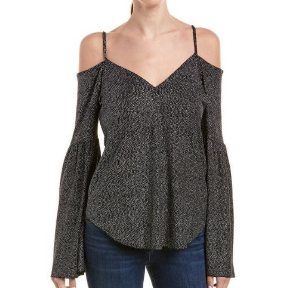 Chaser Glitter Flounce Top Bell Sleeves Sz S